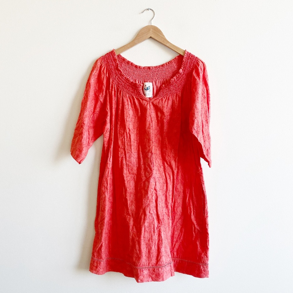 Anthropologie Mermain Red Peasant Dress